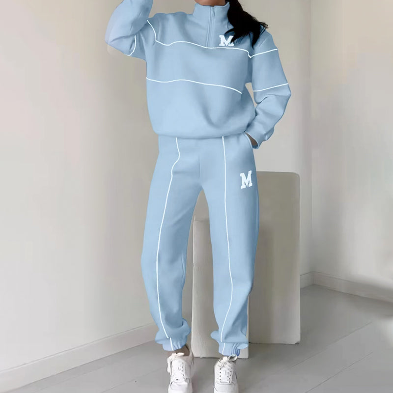 💥NEW HOT SALES 🔥Women's Casual Letter M Long Sleeve Two Piece Set(Fabric upgrade)