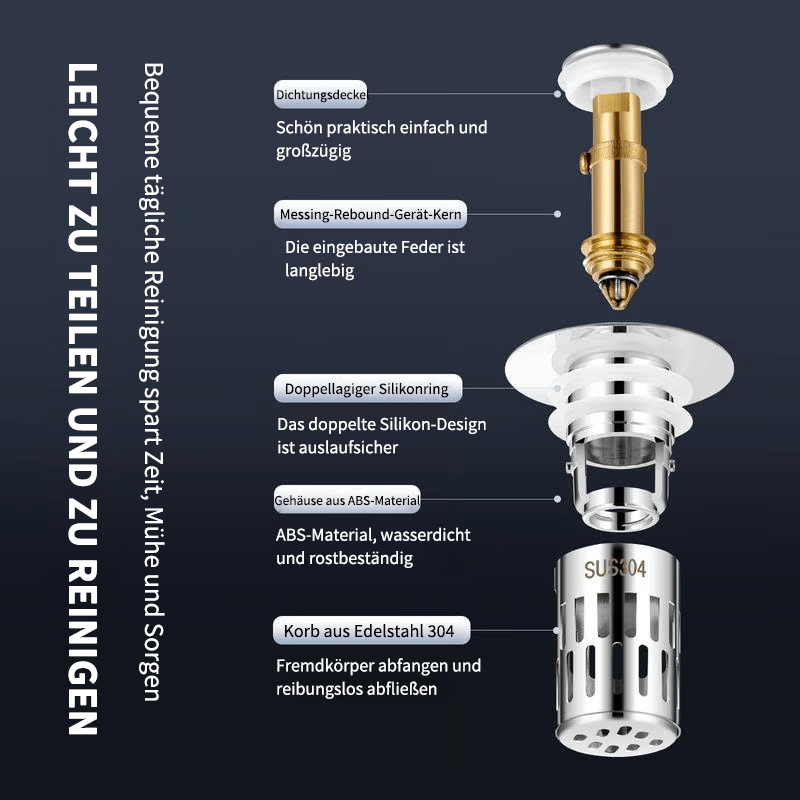 Universal Stainless Steel Pop-Up Sink Drain Strainer