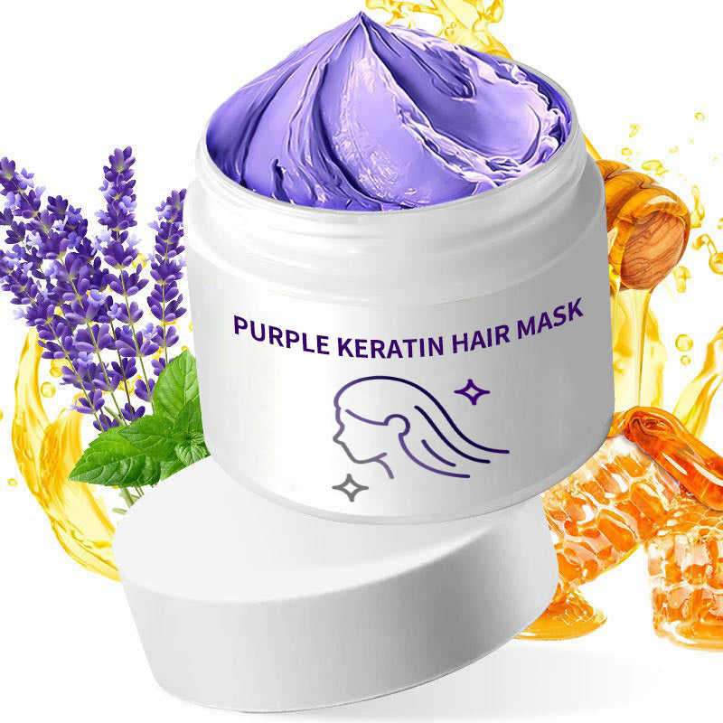 ✨Buy 2 Get 1 Free✨Purple Keratin Hair Mask - Locks Color & Neutralizes Brass & Yellow Tones for Blonde Silver Gray Highlighted Hair