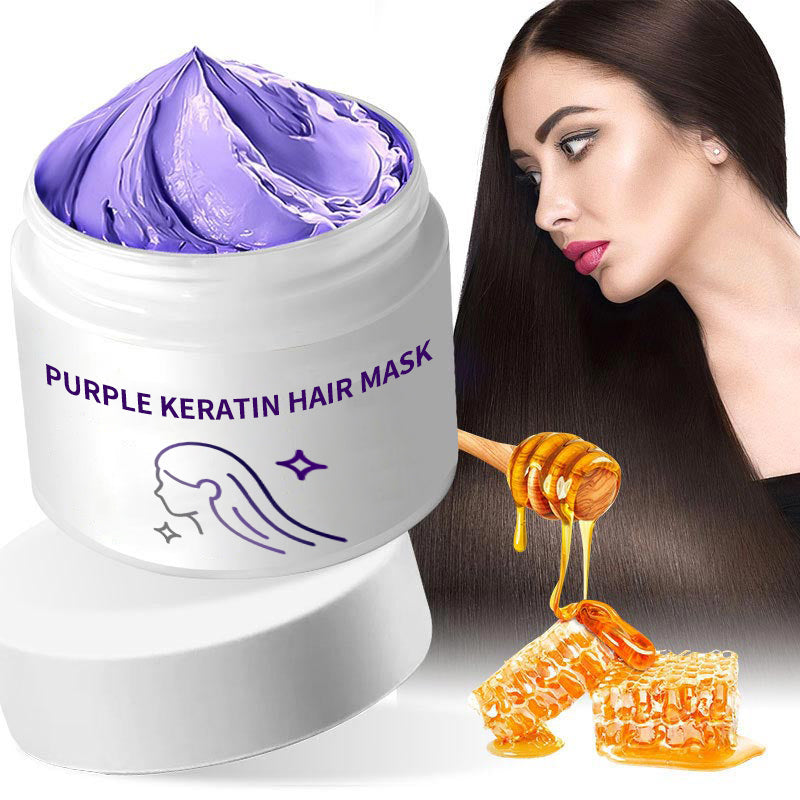 ✨Buy 2 Get 1 Free✨Purple Keratin Hair Mask - Locks Color & Neutralizes Brass & Yellow Tones for Blonde Silver Gray Highlighted Hair