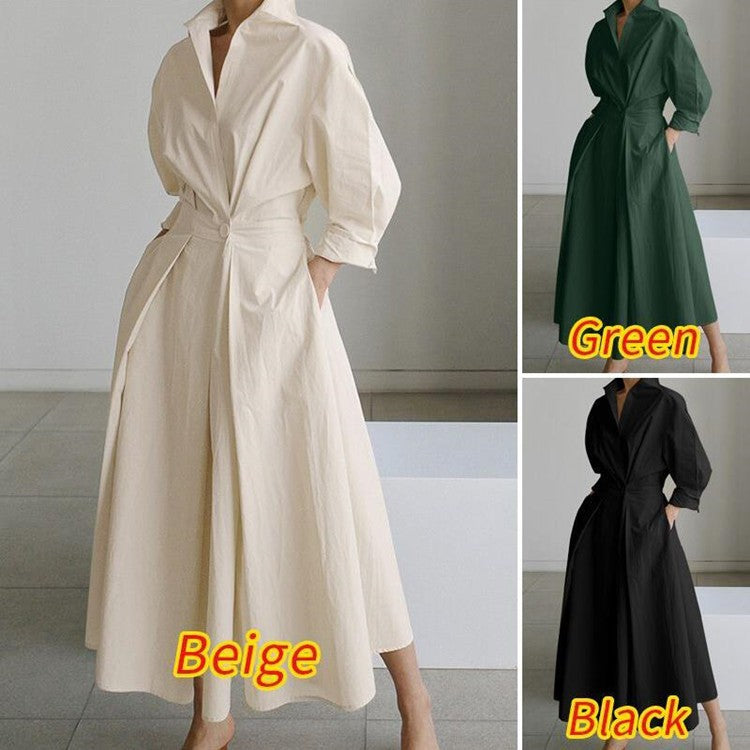 💃Women's Pure Cotton Shirt Collar Dress