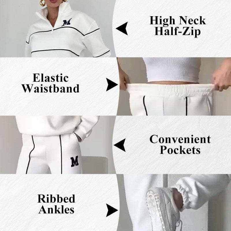 💥NEW HOT SALES 🔥Women's Casual Letter M Long Sleeve Two Piece Set(Fabric upgrade)