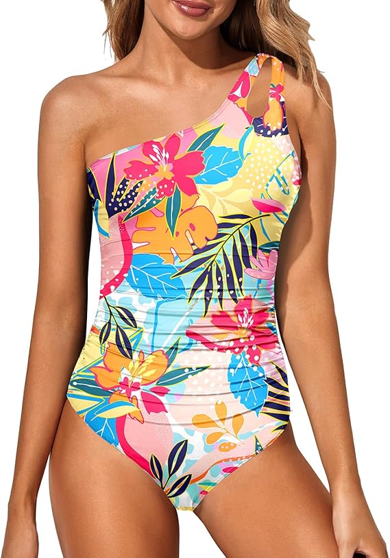 ⛱️LAST DAY SPECIAL PRICE: £14.99!!💖One Shoulder One Piece Swimsuit for Women👙