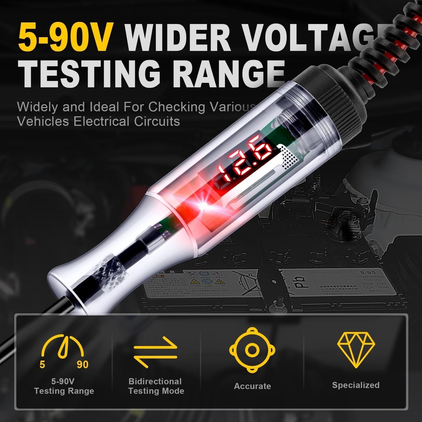 🔥Hot Sale 50% OFF🔥Heavy Duty 5-90V Digital LED Circuit Tester