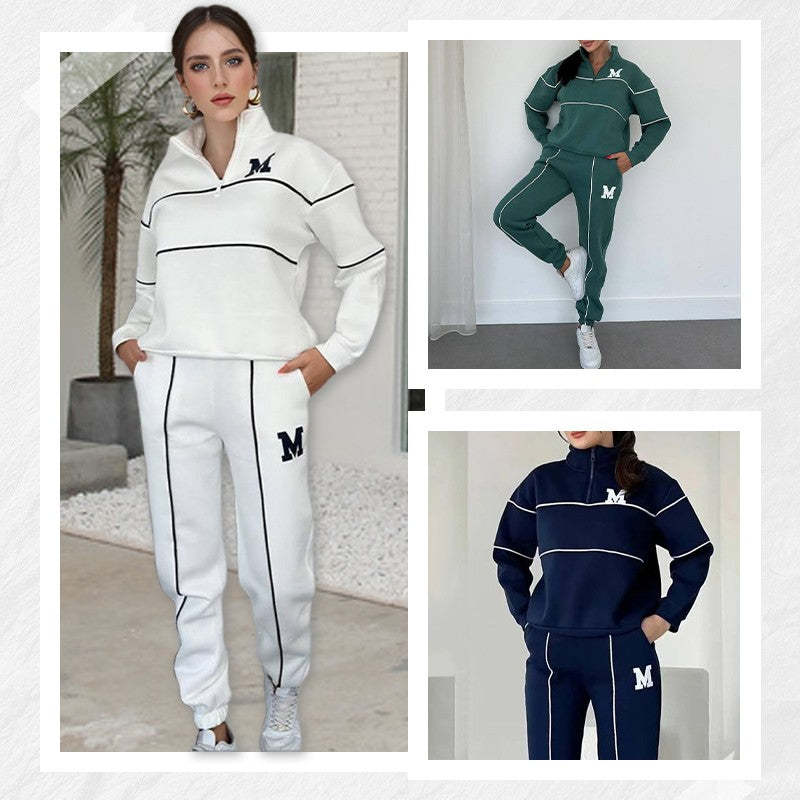 💥NEW HOT SALES 🔥Women's Casual Letter M Long Sleeve Two Piece Set(Fabric upgrade)