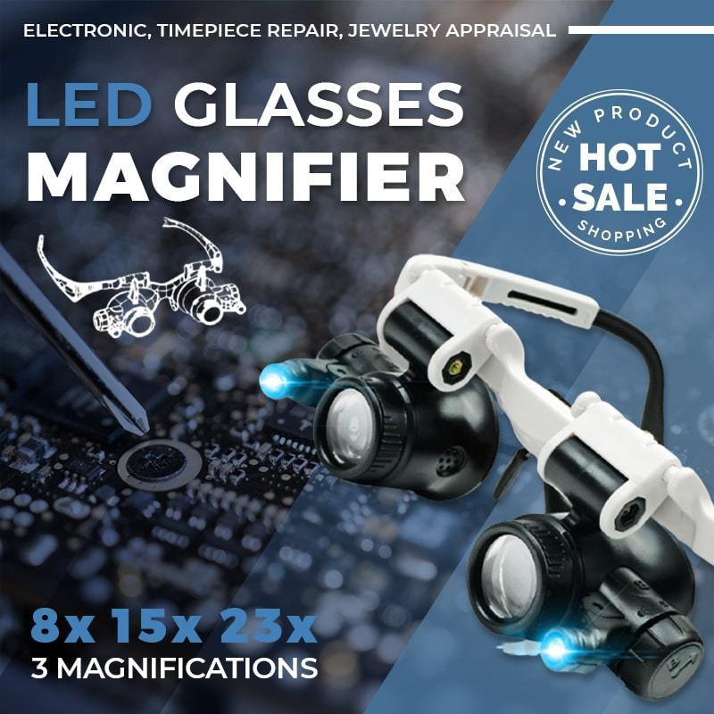 🎁Hot Sale 51% OFF⏳LED Glasses Magnifier🔥23x