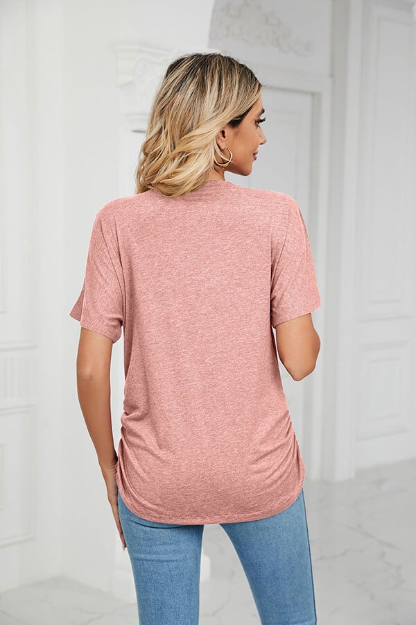💕Hot Promotion- UP TO 50% OFF🌷V-Neck Solid Color Loose Ladies Tops