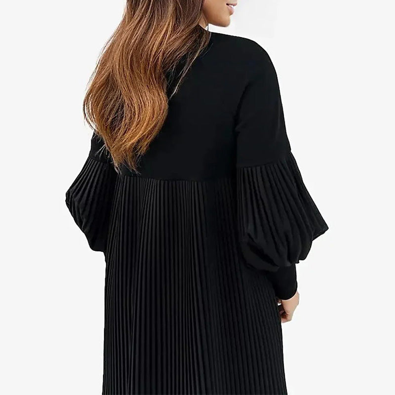 🥰HOT SALE 🥰Women's Plus Size Lantern Sleeve Stand Collar Dress