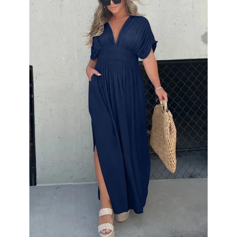 💖2025 Limited Sale 54% OFF💗New Slit v-neck effortless maxi long dress