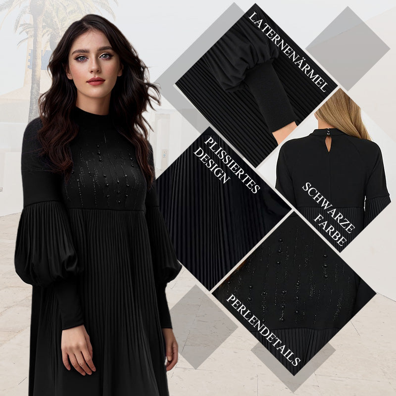 🥰HOT SALE 🥰Women's Plus Size Lantern Sleeve Stand Collar Dress