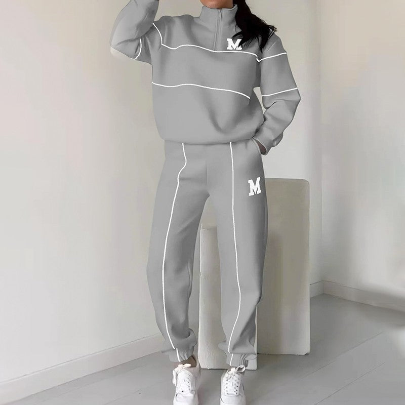💥NEW HOT SALES 🔥Women's Casual Letter M Long Sleeve Two Piece Set(Fabric upgrade)