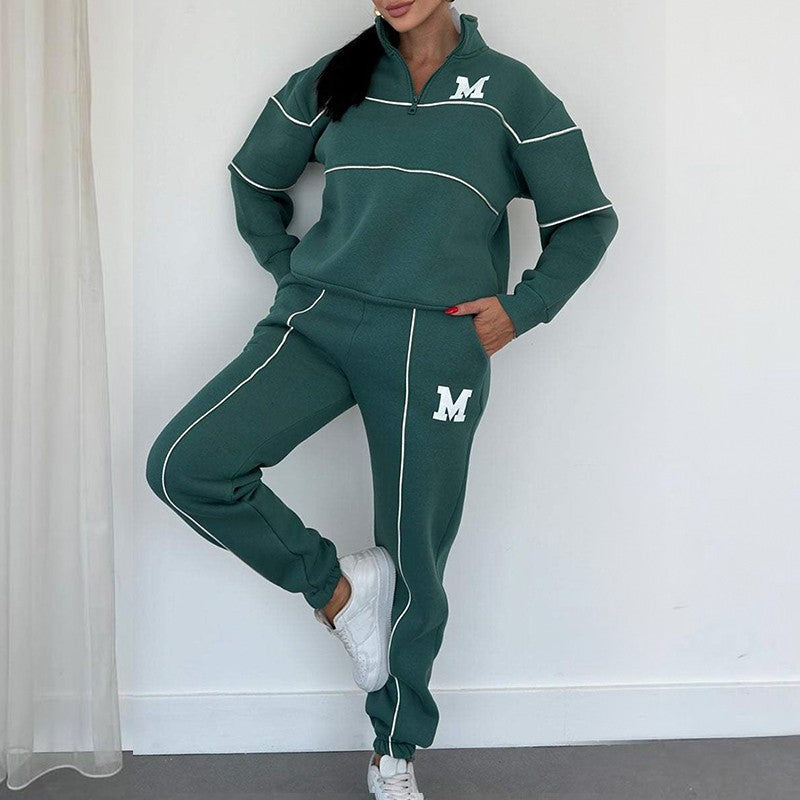 💥NEW HOT SALES 🔥Women's Casual Letter M Long Sleeve Two Piece Set(Fabric upgrade)