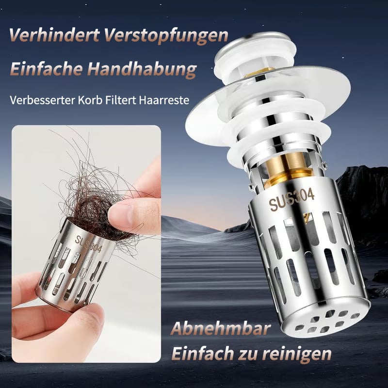 Universal Stainless Steel Pop-Up Sink Drain Strainer