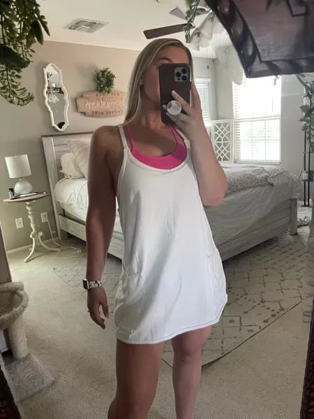 🌷SUMMER BIG SALE 60% OFF🌷 - Women's Sleeveless Dress Athletic Dress Spaghetti Strap Short with Pockets