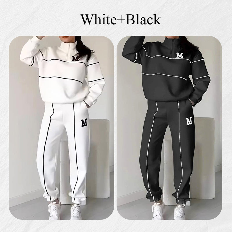 💥NEW HOT SALES 🔥Women's Casual Letter M Long Sleeve Two Piece Set(Fabric upgrade)