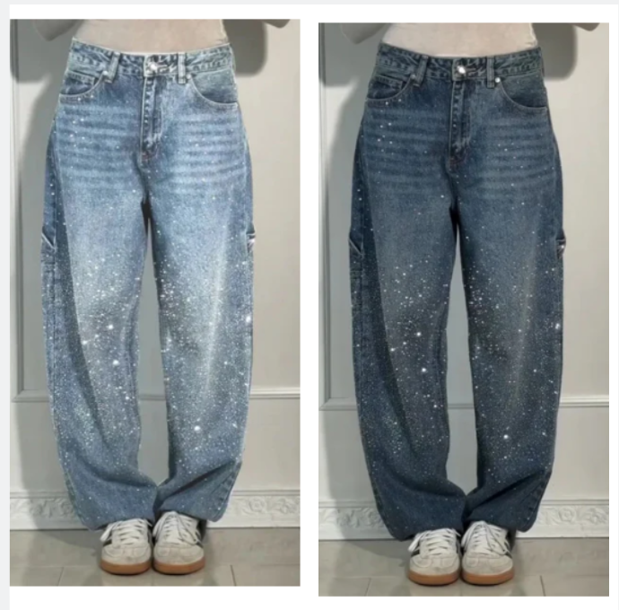 🌸Spring Specials💐 Women's Straight Jeans with Rhinestones