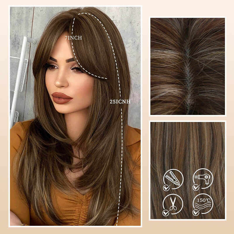 💕HOT SALE 💕Wig long hair Layered bangs wigs