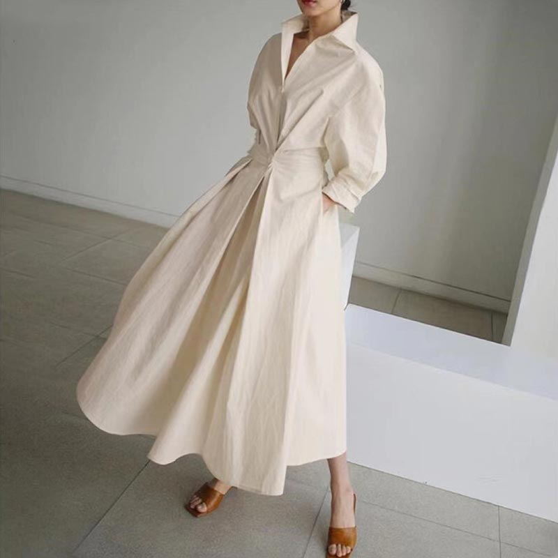 💃Women's Pure Cotton Shirt Collar Dress
