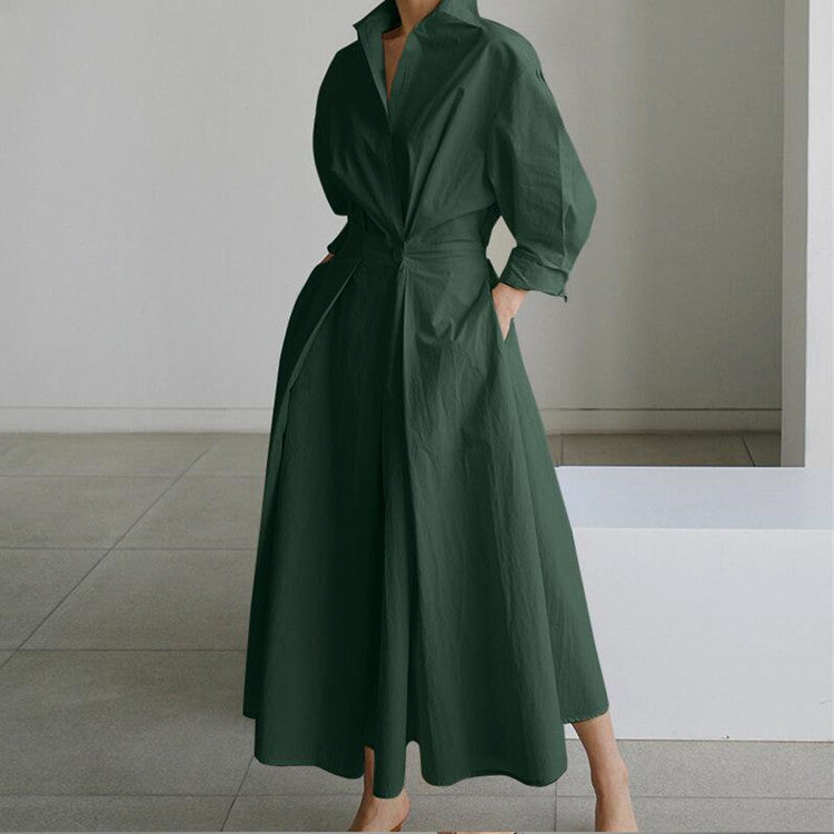 💃Women's Pure Cotton Shirt Collar Dress