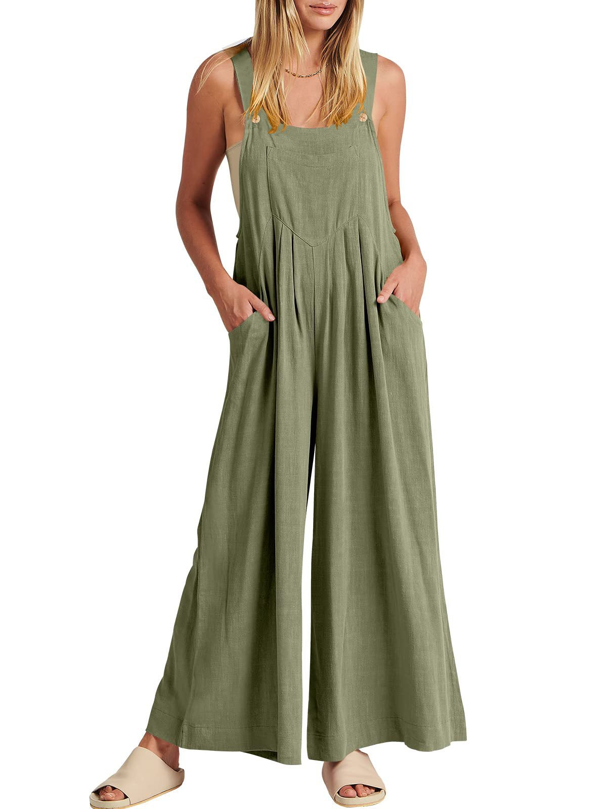 💕HOT SALE 50% OFF🥰 Plus Size Wide Leg Overalls Jumpsuit