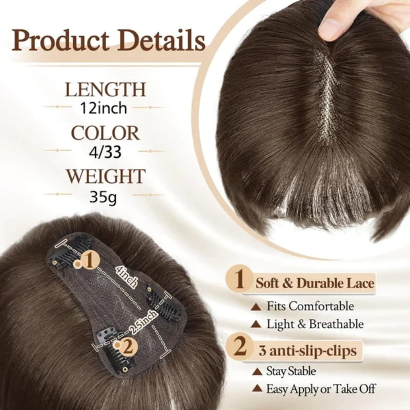 💥Limited Time Big Sale 60% OFF💥 Natural Hair Toppers with Bangs for Women(100% Natural Real Hair)