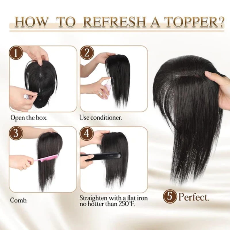 💥Limited Time Big Sale 60% OFF💥 Natural Hair Toppers with Bangs for Women(100% Natural Real Hair)