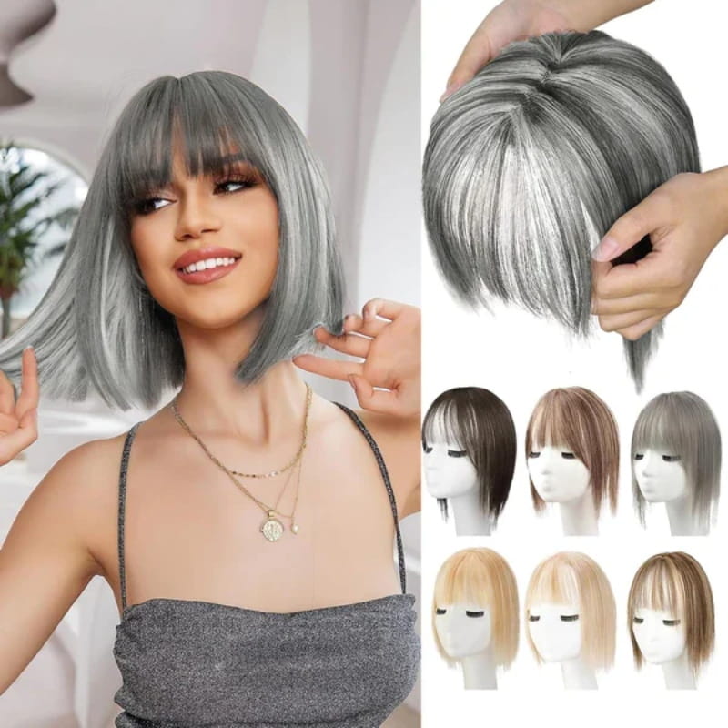 💥Limited Time Big Sale 60% OFF💥 Natural Hair Toppers with Bangs for Women(100% Natural Real Hair)
