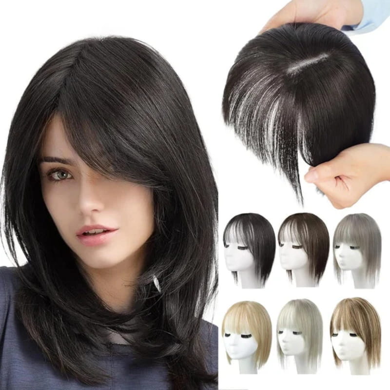 💥Limited Time Big Sale 60% OFF💥 Natural Hair Toppers with Bangs for Women(100% Natural Real Hair)