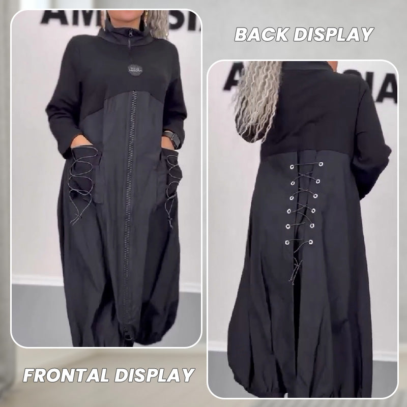 🔥Hot Sale 70% OFF💝Mockneck Long Sleeve Dress With Drawstring