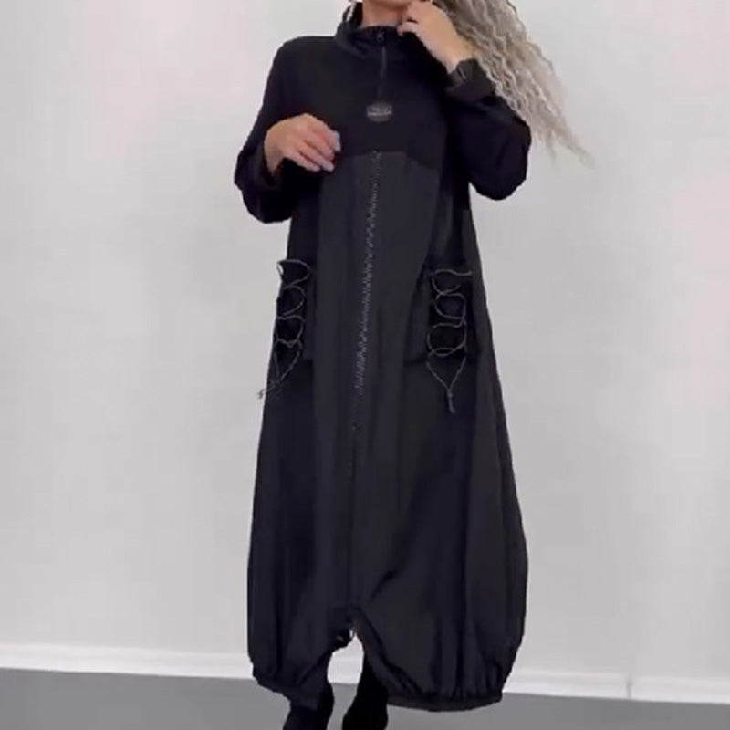 🔥Hot Sale 70% OFF💝Mockneck Long Sleeve Dress With Drawstring