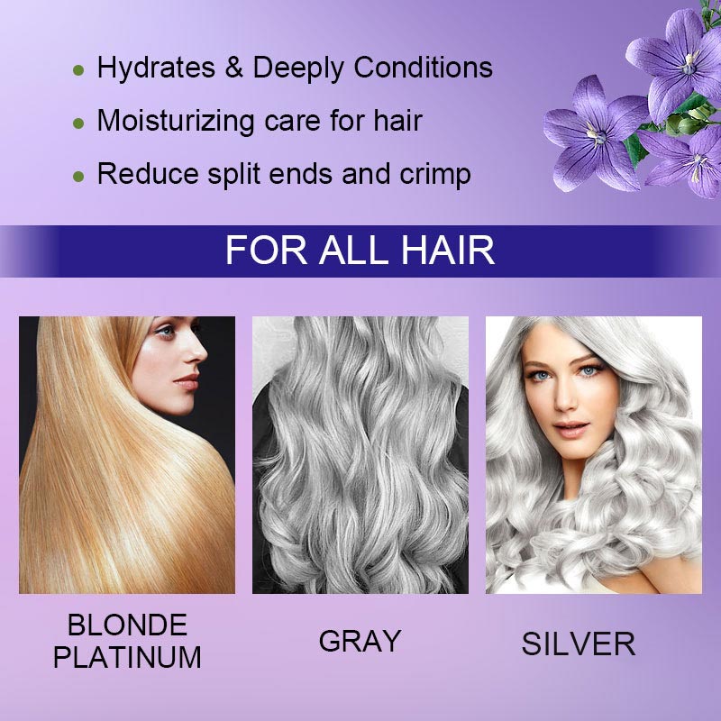 ✨Buy 2 Get 1 Free✨Purple Keratin Hair Mask - Locks Color & Neutralizes Brass & Yellow Tones for Blonde Silver Gray Highlighted Hair