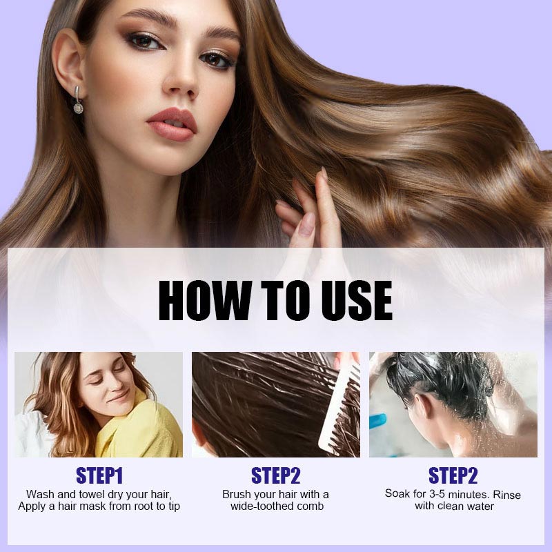 ✨Buy 2 Get 1 Free✨Purple Keratin Hair Mask - Locks Color & Neutralizes Brass & Yellow Tones for Blonde Silver Gray Highlighted Hair