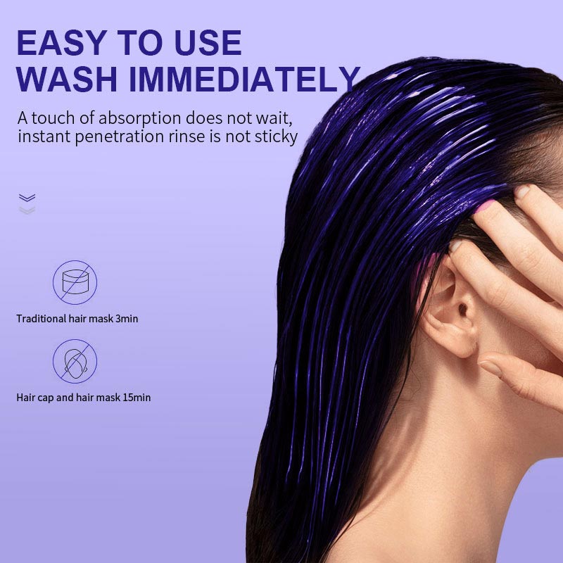 ✨Buy 2 Get 1 Free✨Purple Keratin Hair Mask - Locks Color & Neutralizes Brass & Yellow Tones for Blonde Silver Gray Highlighted Hair