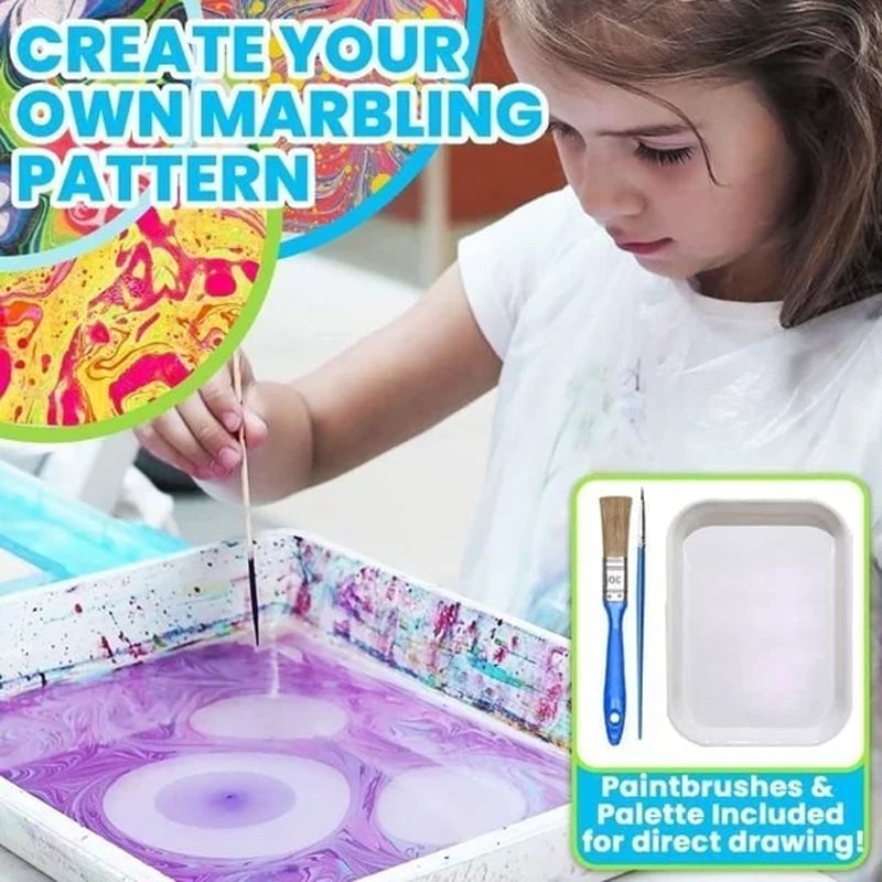 🌊🎨The Hottest Art Trend of 2025!🎨 Water Marbling Paint Art Kit - Inspire Creativity, Endless Fun!