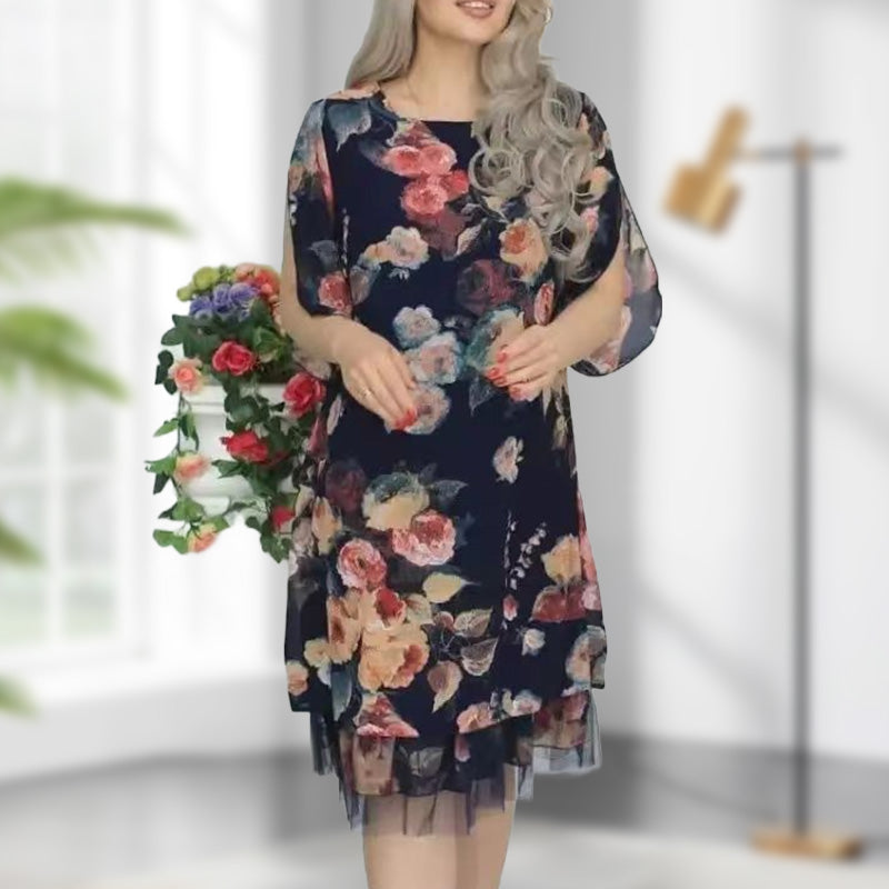 🌸Spring Specials🌸 Spring Specials Women's Elegant Rose Print Loose Dress