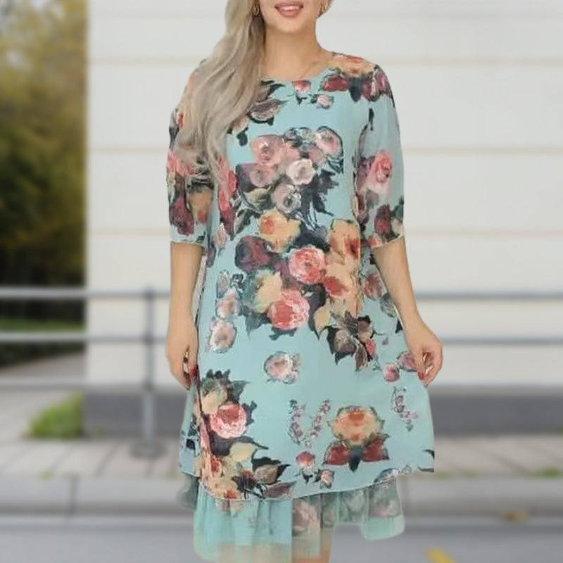 🌸Spring Specials🌸 Spring Specials Women's Elegant Rose Print Loose Dress