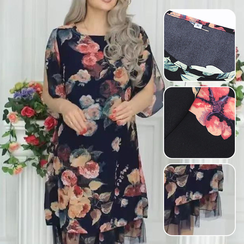 🌸Spring Specials🌸 Spring Specials Women's Elegant Rose Print Loose Dress