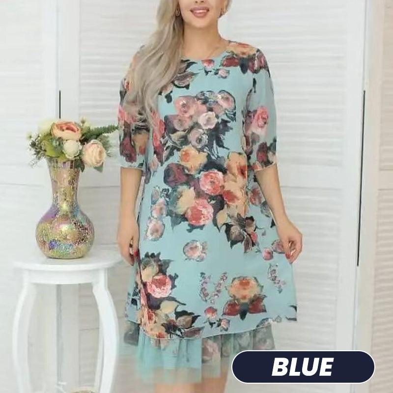 🌸Spring Specials🌸 Spring Specials Women's Elegant Rose Print Loose Dress
