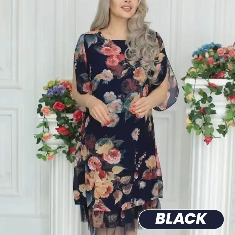 🌸Spring Specials🌸 Spring Specials Women's Elegant Rose Print Loose Dress
