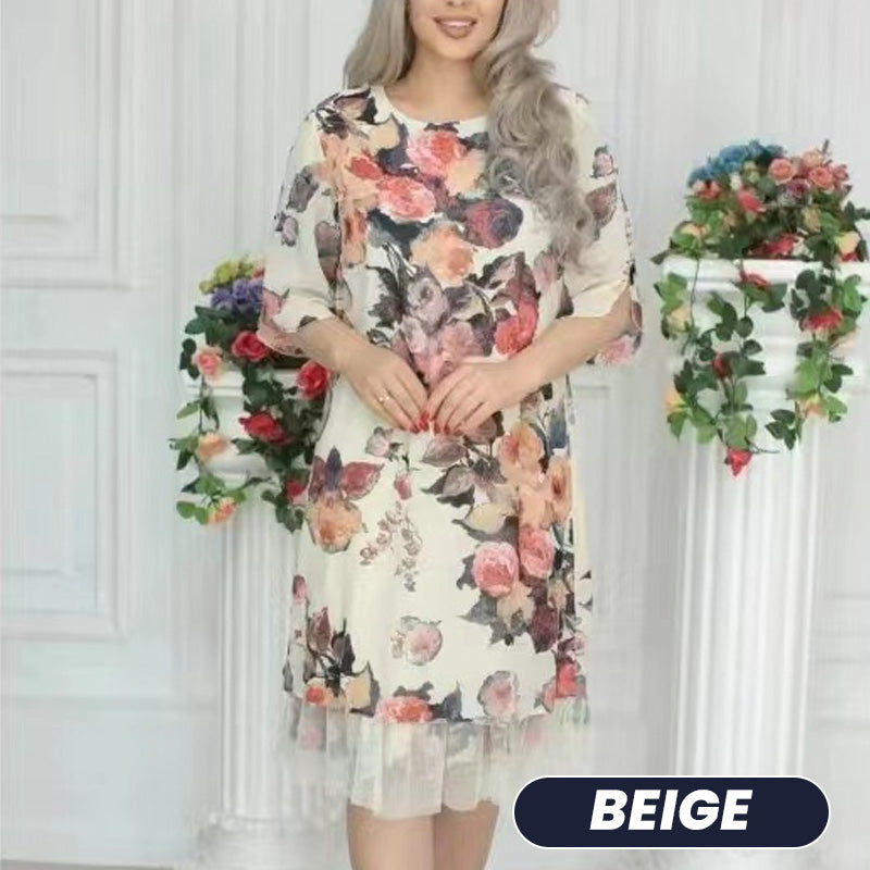 🌸Spring Specials🌸 Spring Specials Women's Elegant Rose Print Loose Dress