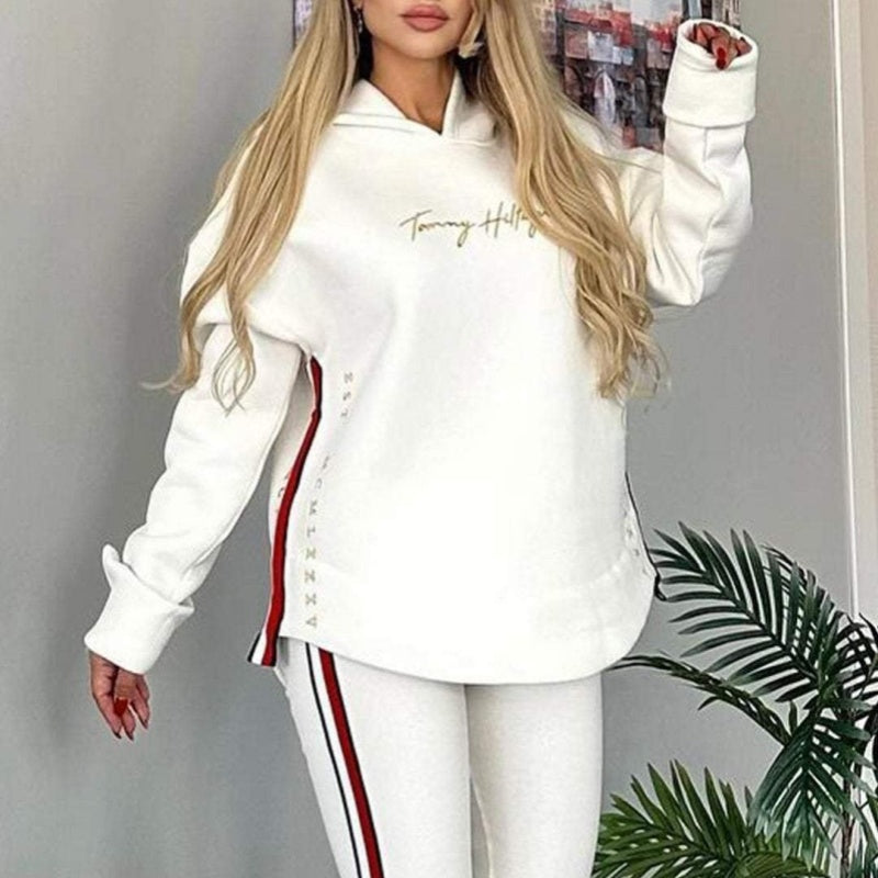 🔥2025 New Arrival - 60% OFF🎉Women's Long-Sleeved Striped Casual Hooded Top&pant