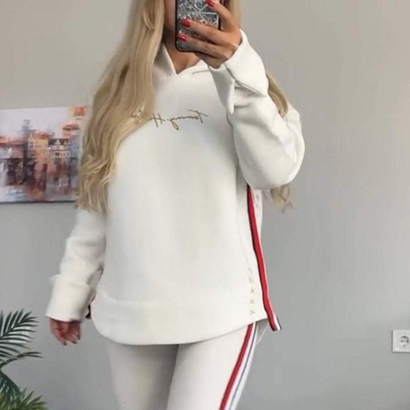 🔥2025 New Arrival - 60% OFF🎉Women's Long-Sleeved Striped Casual Hooded Top&pant