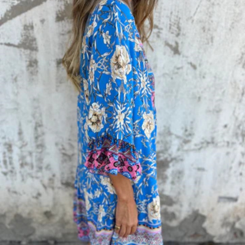🌸Spring Specials 50% OFF🌸Casual Floral V-Neck Button Closure Dress
