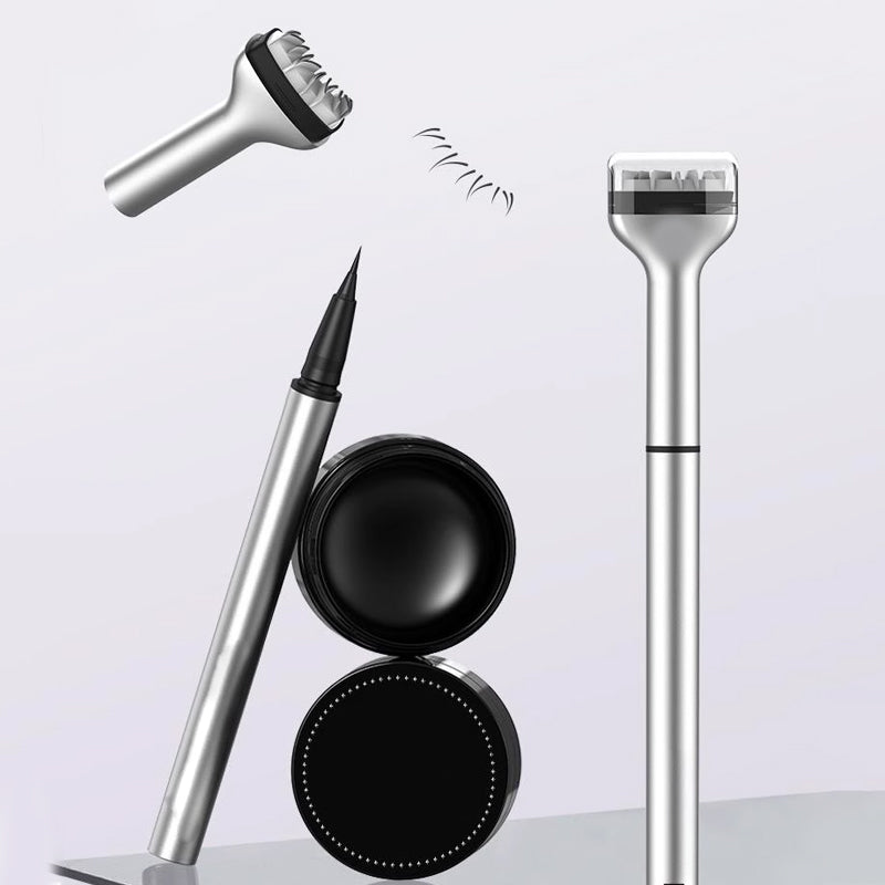 🌸💕2-in-1 Waterproof Eyeliner & Lower Eyelash Stamp Artifact Set with Individual Liquid Eyeliner