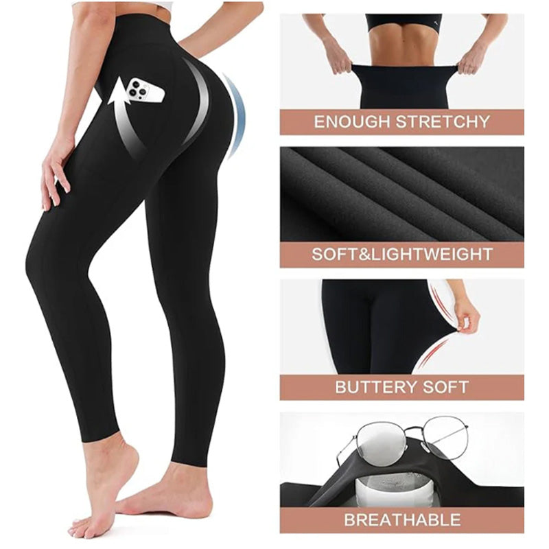 💕2025 HOT SALE 60% OFF🌸High-Waisted Butt Lifting Tummy Control Shaping Training Leggings with Side Pocket