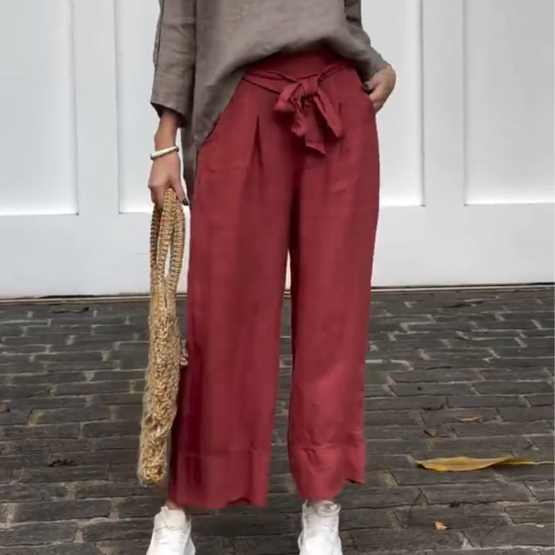 💖2025 Hot Sale 64% OFF💖Women's Cotton Linen Wide-Leg Ankle Pants
