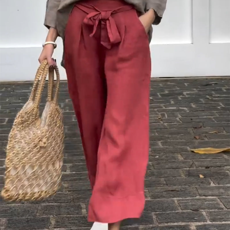💖2025 Hot Sale 64% OFF💖Women's Cotton Linen Wide-Leg Ankle Pants