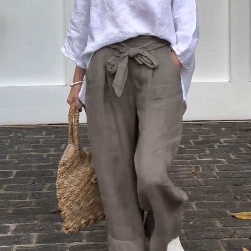 💖2025 Hot Sale 64% OFF💖Women's Cotton Linen Wide-Leg Ankle Pants