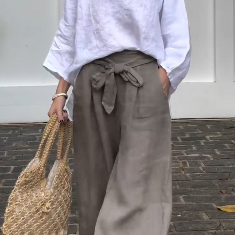 💖2025 Hot Sale 64% OFF💖Women's Cotton Linen Wide-Leg Ankle Pants