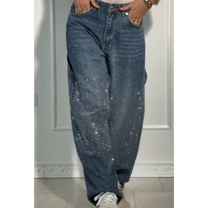 🌸Spring Specials💐 Women's Straight Jeans with Rhinestones